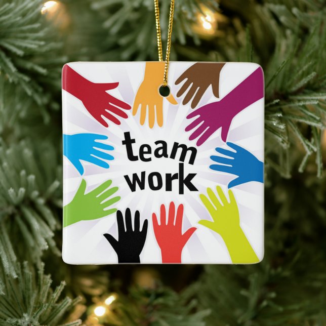 TeamWork Ceramic Ornament (Tree)