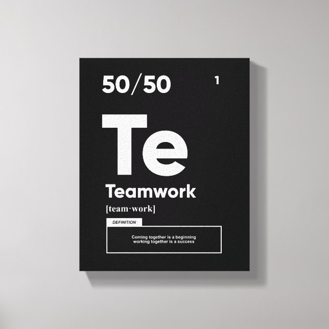Teamwork Definition | Motivational Poster Canvas Print (Front)