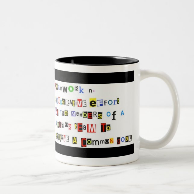 Teamwork Definition Wraparound Two-Tone Coffee Mug (Right)
