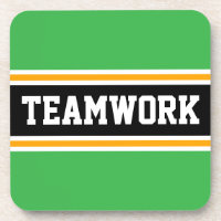 TEAMWORK Fun Bright Green Black 70s Racing Stripes