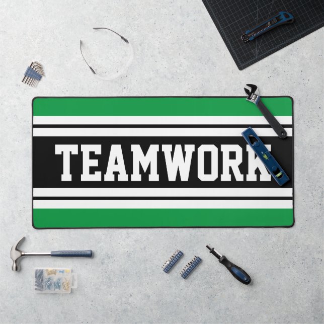 TEAMWORK Fun Green Black White Racing Stripes (Poste de travail)