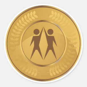 Teamwork Gold Medal Classic Round Sticker