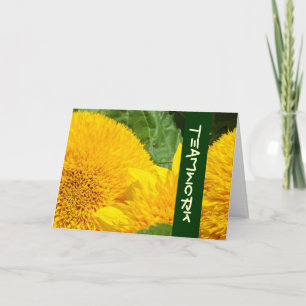 TEAMWORK greeting cards Personalize Sunflowers