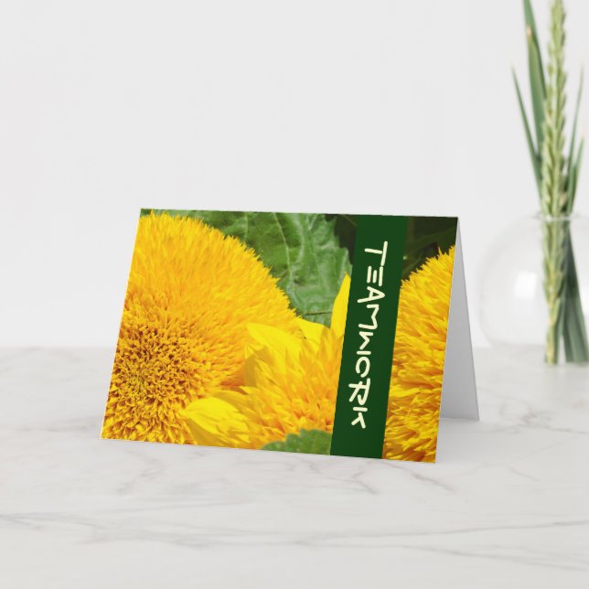 TEAMWORK greeting cards Personalize Sunflowers (Front)