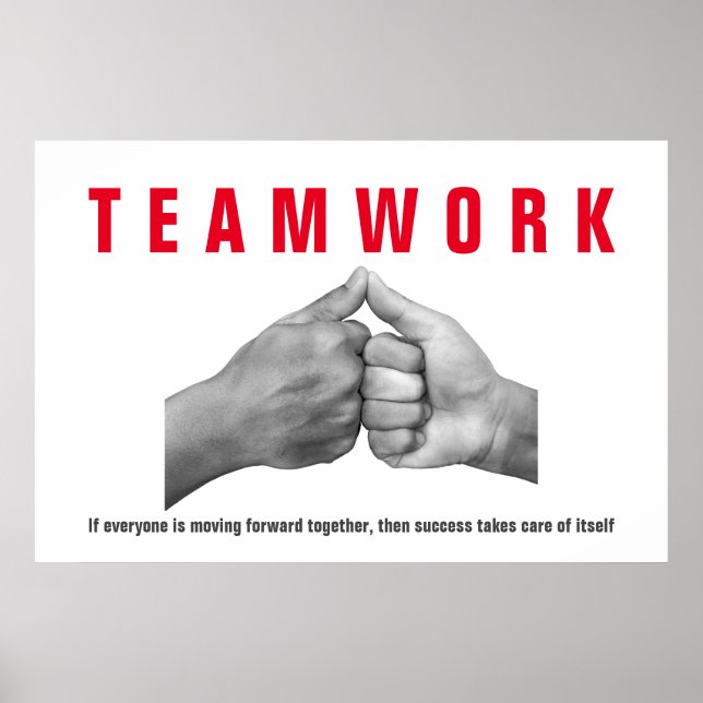 Teamwork Inspirational Quote Motivational Hands Poster (Front)