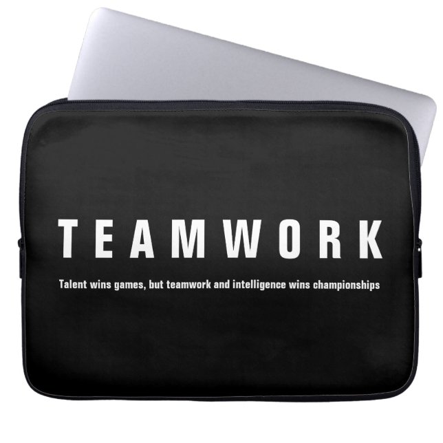 Teamwork Inspirational Quote Motivational Laptop Sleeve (Front)