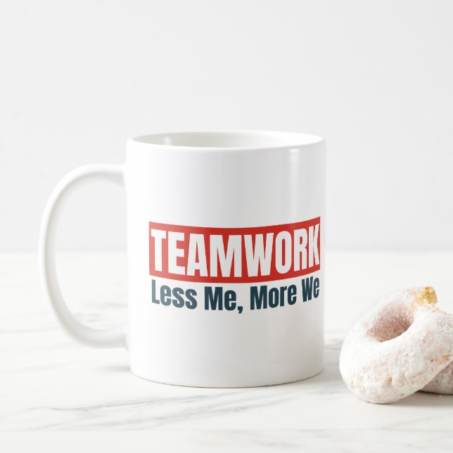 Teamwork Inspirational Quote Staff Corporate Gift Coffee Mug (With Donut)
