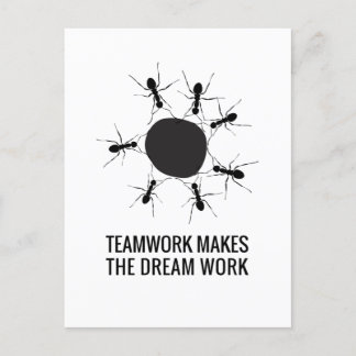 TEAMWORK MAKES THE DREAM WORK POSTCARD