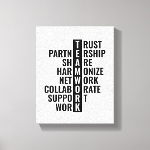 Teamwork Quote for Office and Home Inspirational Canvas Print