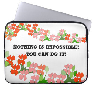 Teamwork Red Flowers Electronics Bag