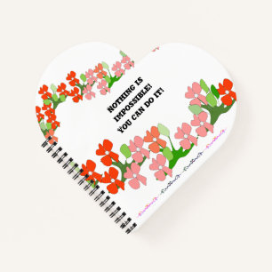 Teamwork Red Flowers Notebook
