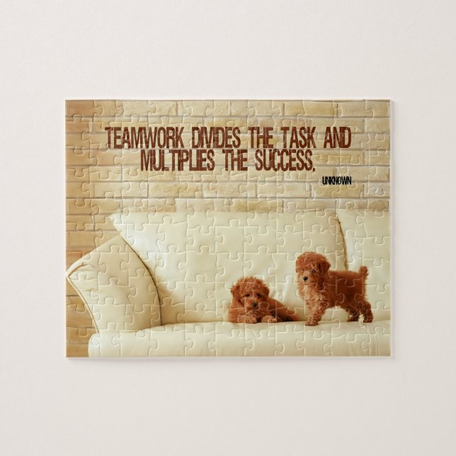 "Teamwork Success" Inspirational Quote Jigsaw Puzzle (Horizontal)