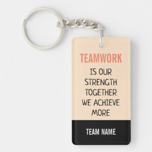 Teamwork Together We Achieve More Typography Keychain