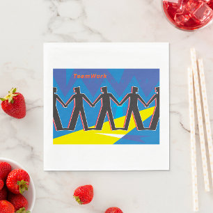 Teamwork Unity People Holding Hands Napkin