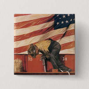 Teamwork Wins 2 Inch Square Button