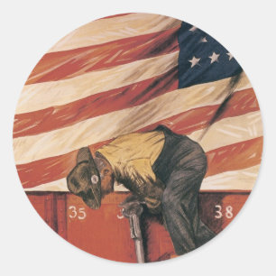 Teamwork Wins Classic Round Sticker