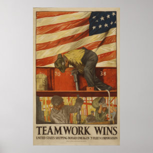 Teamwork Wins Poster