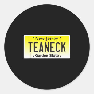 Teaneck New Jersey Hometown Nj License Plate Graph Classic Round Sticker