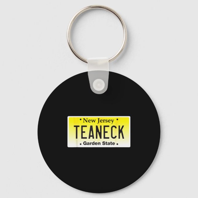 Teaneck New Jersey Hometown Nj License Plate Graph Keychain (Front)