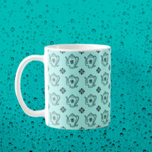 Teapot and Botanical Coffee Mug