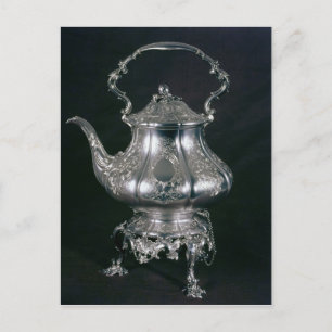 Teapot and kettle with lampstand and burner postcard