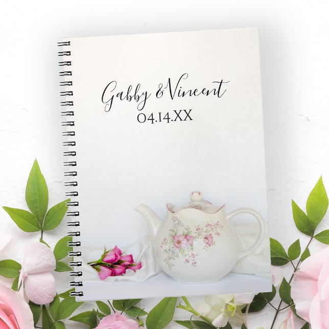 Teapot avec rose Roses Mariage livre d'hôte (Créateur téléchargé)