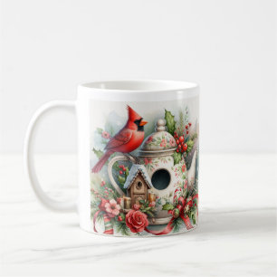 Teapot Birdhouse Cardinal 6 Coffee Mug