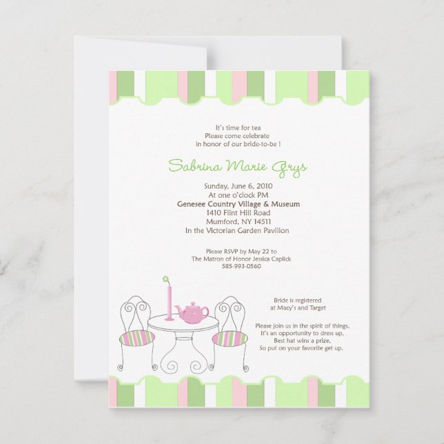 Teapot Bridal Invitation *FOR SABRINA ONLY* (Front)