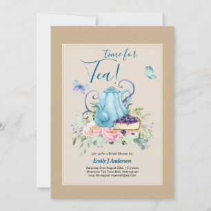 Teapot Bridal Shower Teatime Afternoon Tea Invites
