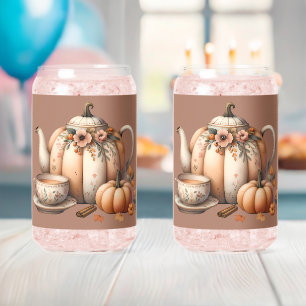 Teapot citrouille avec fleurs d'automne