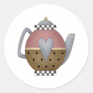 Teapot Classic Round Sticker