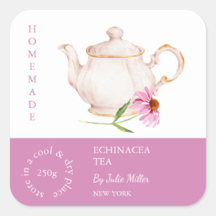 Teapot Echinacea Tea Label