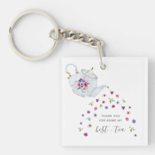 Teapot Floral Meilleur Merci de tourte de thé
