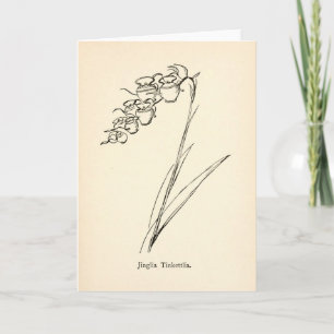 Teapot flower vintage illustration nonsense botany card