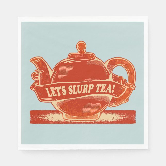 Teapot Funny Drinking Tea Napkin (Front)