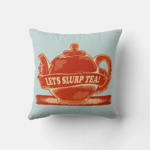 Teapot Funny Drinking Tea Throw Pillow