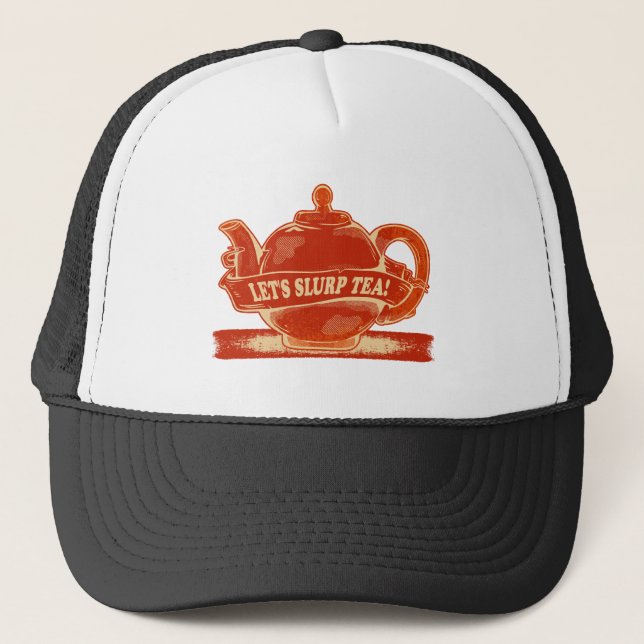 Teapot Funny Drinking Tea Trucker Hat (Front)