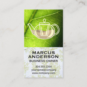 Teapot   Green Leaf   Herbal Branches Business Card