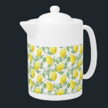 Teapot-Lemons<br><div class="desc">This Teapot is shown in white with a lovely lemons print.
Medium size shown.
Customize this item or buy as is.</div>