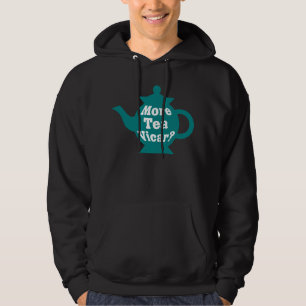 Teapot - More tea Vicar? - Teal and White Hoodie