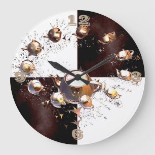 Teapot Party Large Clock