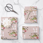 Teapot Party Pink Floral & Butterflies Monogram Wrapping Paper Sheet<br><div class="desc">A beautiful vintage teapot embellished in pink floral and butterflies perfect for a stunning teapot party. An ideal teapot party design for home decor, bridal showers, baby showers, birthday parties, baby nursery decor and more. The pink roses combined with the elegant butterflies adds a feminine and classy touch to this...</div>