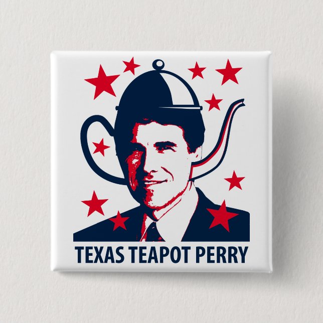 Teapot Perry 2 Inch Square Button (Front)