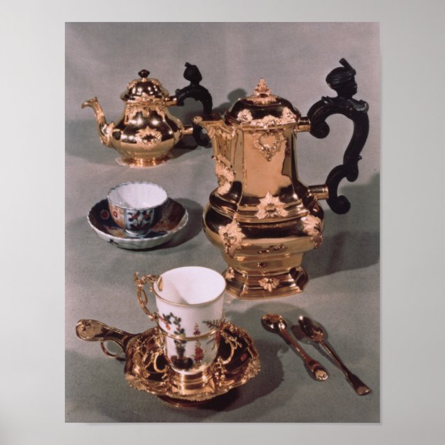 Teapot, sugar bowl, chocolate pot and mug poster (Front)