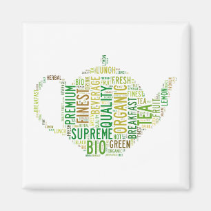 Teapot text design-Customizable background Magnet