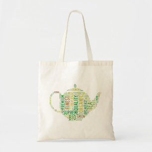 Teapot text design tote bag