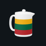 Teapot with flag of Lithuania<br><div class="desc">Add a touch of Lithuanian pride to your tea time with this beautifully designed teapot featuring the flag of Lithuania! Crafted with precision, this teapot proudly showcases the bold yellow, green, and red stripes of the Lithuanian flag, bringing both style and heritage to your table. The vibrant colours make it...</div>