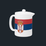 Teapot with flag of Serbia<br><div class="desc">Add a touch of Serbian pride to your tea time with this elegant teapot featuring the flag of Serbia! Designed for both function and national pride, this stylish teapot showcases the vibrant colours and emblem of the Serbian flag, making it a meaningful and eye-catching addition to any kitchen or dining...</div>