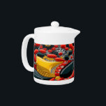 Teapot with Germany Colours Design<br><div class="desc">Elevate your tea time with our exclusive teapot featuring Germany’s national colours in a modern 3D fantasy jewellery design! Crafted with precision, this teapot is not only a functional kitchen item but also a statement of style and cultural pride. The bold black, red, and gold colours of the German flag...</div>