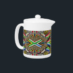 Teapot with South African Colours Design<br><div class="desc">Add a splash of South African pride to your tea time with our exclusive teapot featuring a modern abstract design in the vibrant colours of South Africa! Crafted with care, this teapot combines functional design with a bold statement of cultural heritage. The abstract pattern in South Africa’s iconic colours makes...</div>